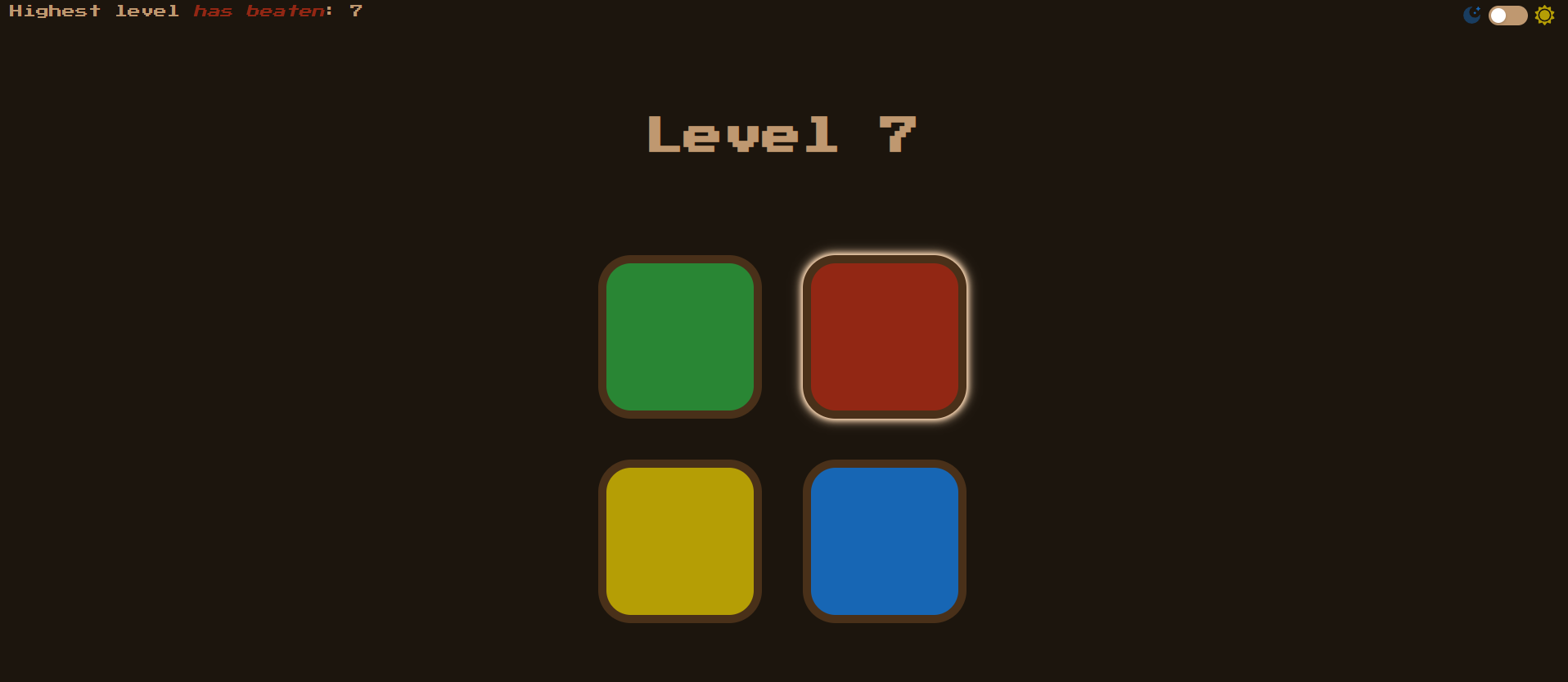 Simon Game Screenshot